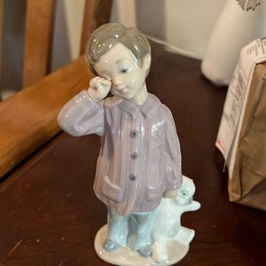 Lladro Figurine with Pink and Blue Accents